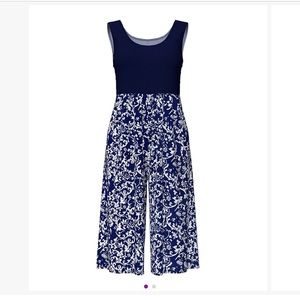 Sleeveless Damask Jumpsuit 1X